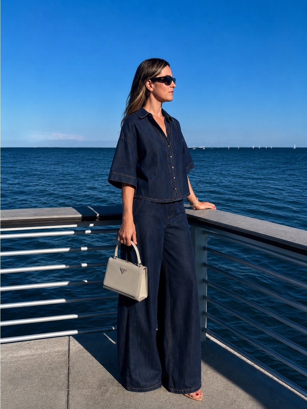 NEW (TWO PIECE SET ) ZARA WIDE INDIGO PANTS AND BLOUSE 
SIZE2?
🚨NO DISCOUNT